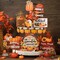 16 Pcs Fall Tiered Tray Decor Pumpkin Gnome Truck Wooden Signs Fall Table Decorations Centerpieces Farmhouse Decor for Home Autumn Harvest Table Shelf Decor